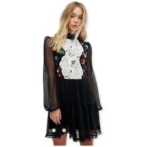 Millie Mackintosh Women's Black Embellished Detail Mini Dress Size 16 NWOT